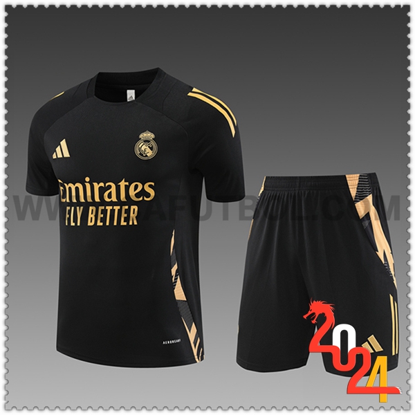 Camiseta Entrenamiento Real Madrid Ninos Negro/Amarillo 2024 2025