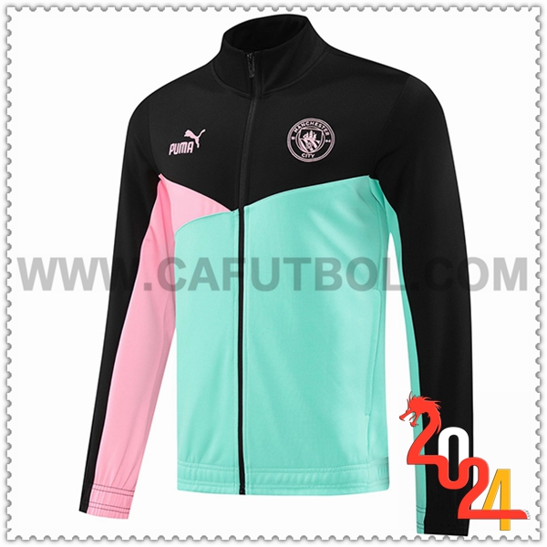 Chaquetas Futbol Manchester City Negro/Rosa/Verde 2024 2025