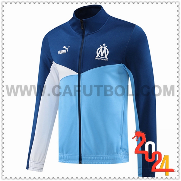 Chaquetas Futbol Marsella Azul/Blanco 2024 2025