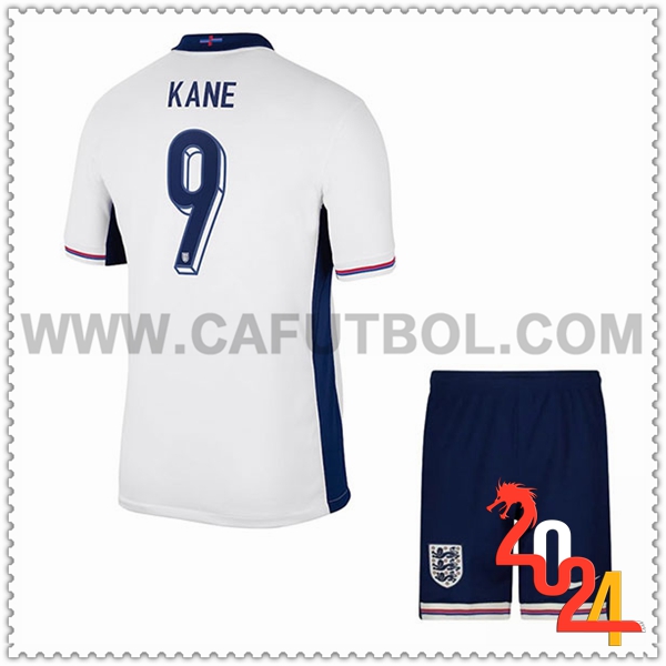 Primera Camiseta Futbol Inglaterra KANE #9 Ninos Eurocopa 2024