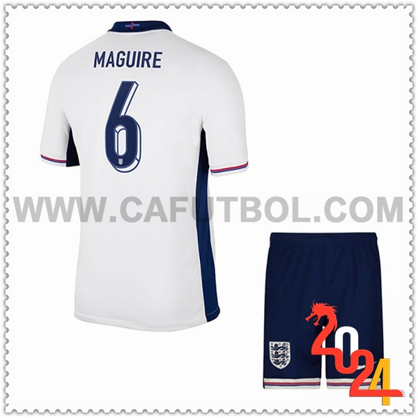 Primera Camiseta Futbol Inglaterra MAGUIRE #6 Ninos Eurocopa 2024