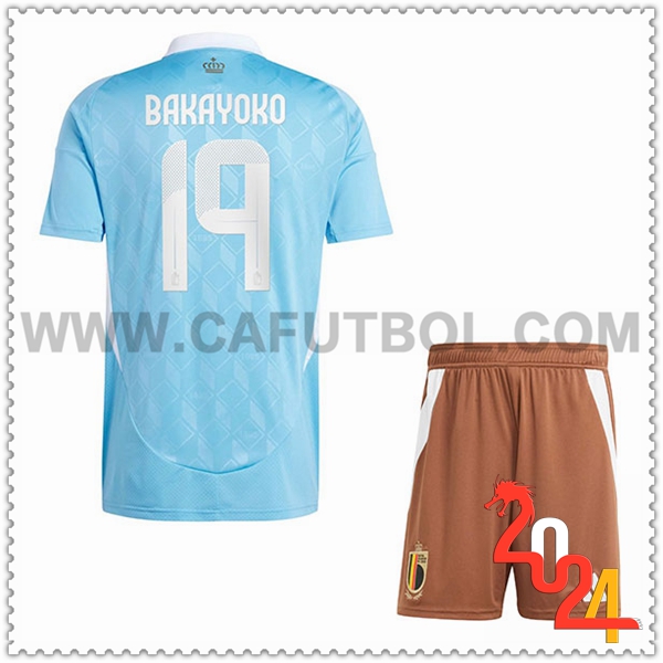 Segunda Camiseta Futbol Belgica BAKAYOKO #19 Ninos Eurocopa 2024