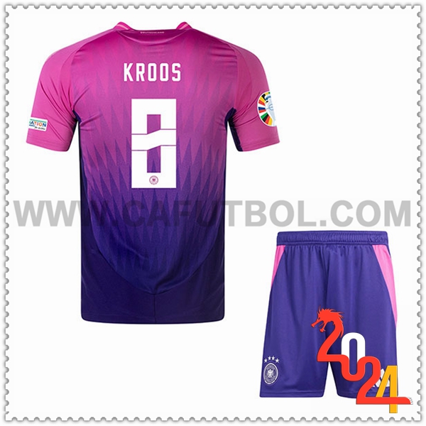 Segunda Camiseta Futbol Alemania KROOS #8 Ninos Eurocopa 2024