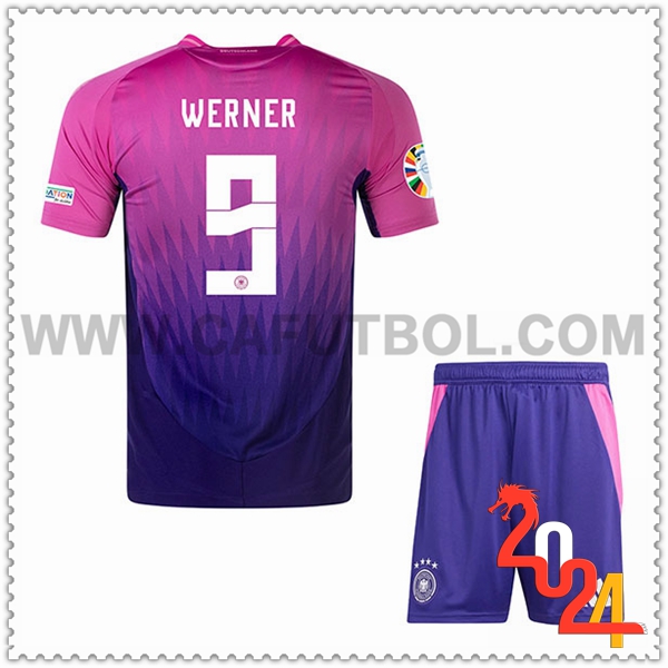 Segunda Camiseta Futbol Alemania WERNER #9 Ninos Eurocopa 2024