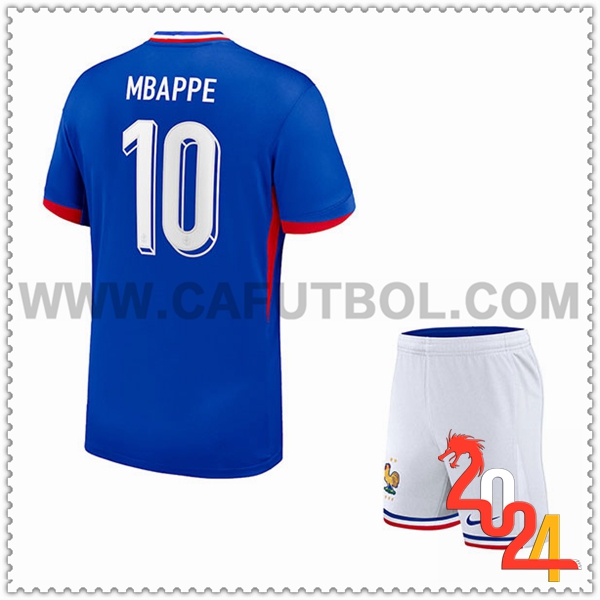 Primera Camiseta Futbol Francia MBAPPE #10 Ninos Eurocopa 2024