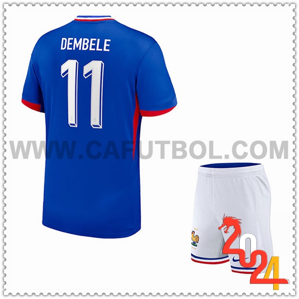 Primera Camiseta Futbol Francia DEMBELE #11 Ninos Eurocopa 2024