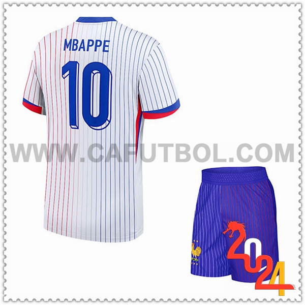 Segunda Camiseta Futbol Francia MBAPPE #10 Ninos Eurocopa 2024