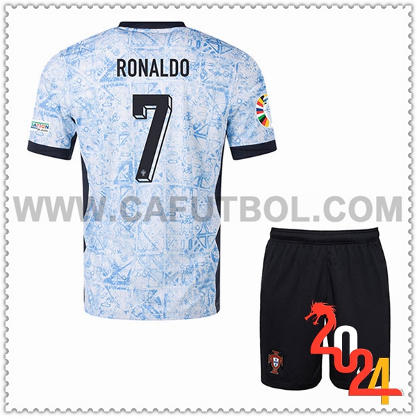 Segunda Camiseta Futbol Portugal RONALDO #7 Ninos Eurocopa 2024