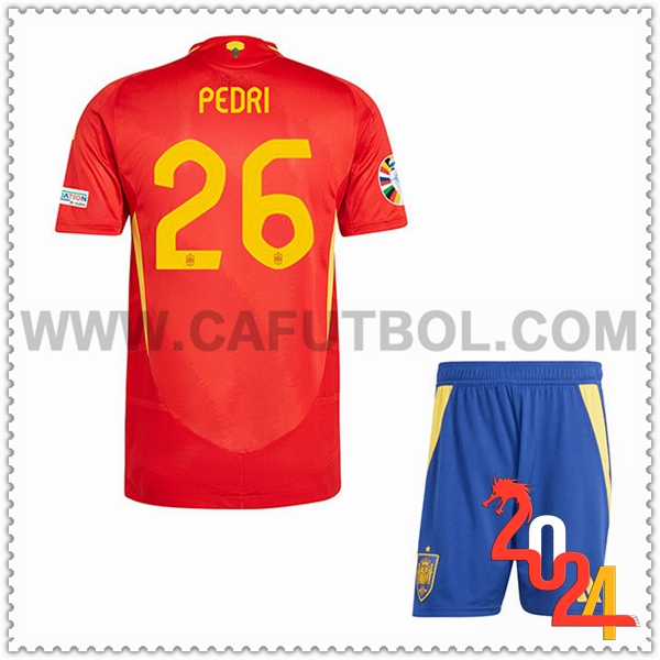 Primera Camiseta Futbol Espana PEDRI #26 Ninos Eurocopa 2024