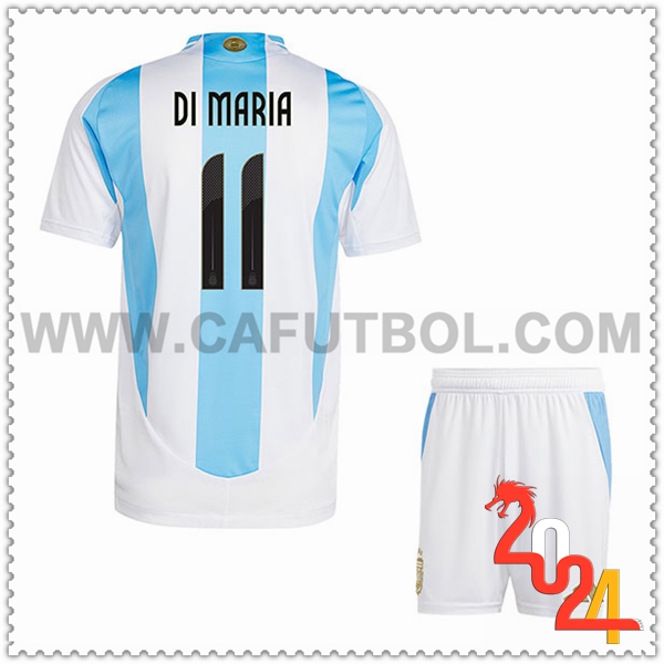 Primera Camiseta Equipo Argentina DI MARIA #11 Ninos 2024 2025