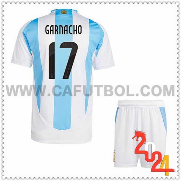 Primera Camiseta Equipo Argentina GARNACHO #17 Ninos 2024 2025