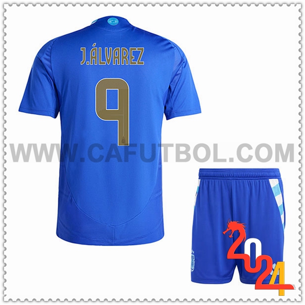 Segunda Camiseta Equipo Argentina J.ALVAREZ #9 Ninos 2024 2025