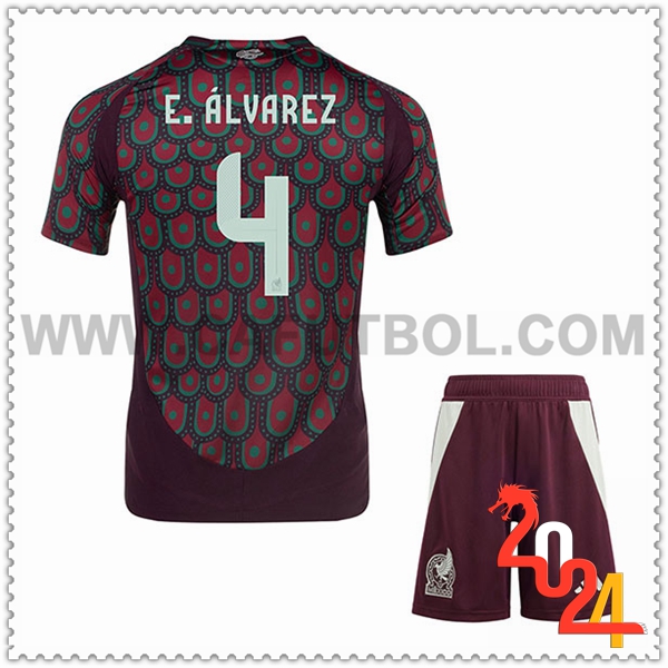 Primera Camiseta Equipo Mexico E.ALVAREZ #4 2024 2025
