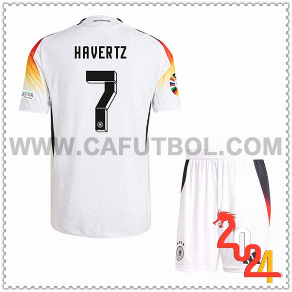 Primera Camiseta Equipo Alemania HAVERTZ #7 Ninos Verde 2024 2025