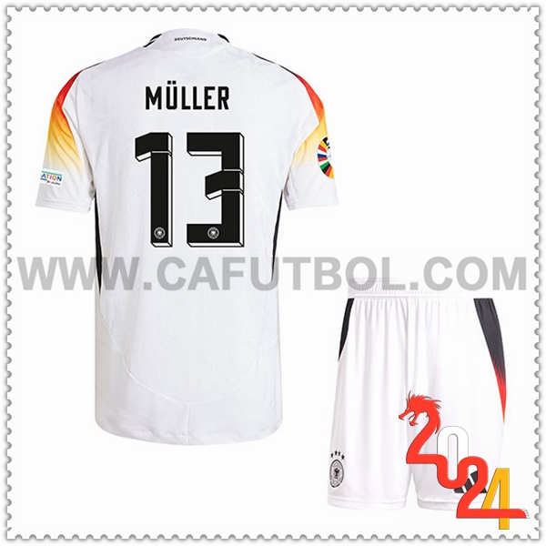 Primera Camiseta Equipo Alemania MULLER #13 Ninos 2024 2025