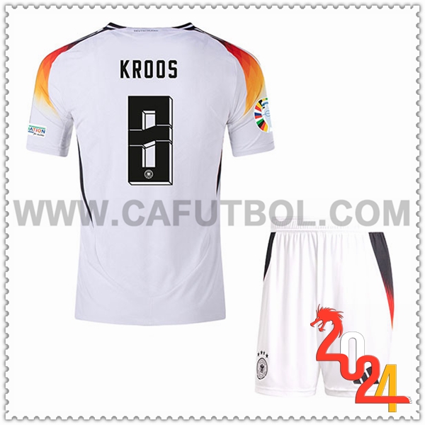 Primera Camiseta Equipo Alemania KROOS #8 Ninos 2024 2025