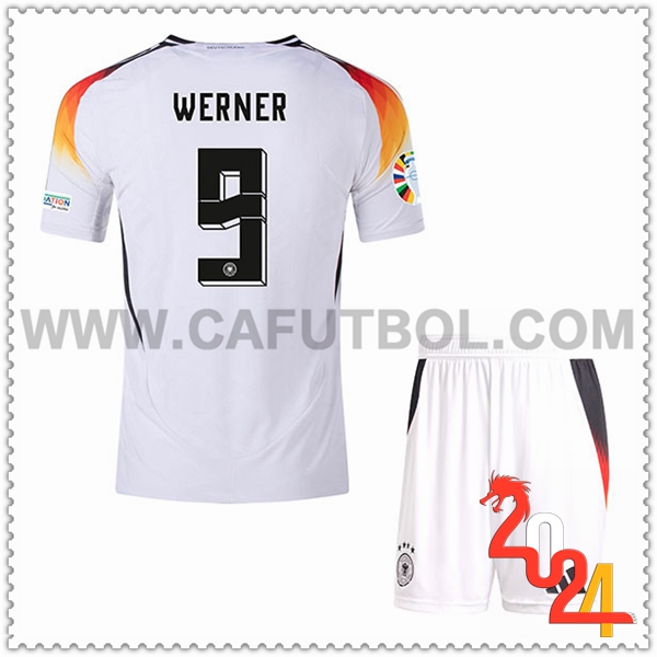 Primera Camiseta Equipo Alemania WERNER #9 Ninos 2024 2025
