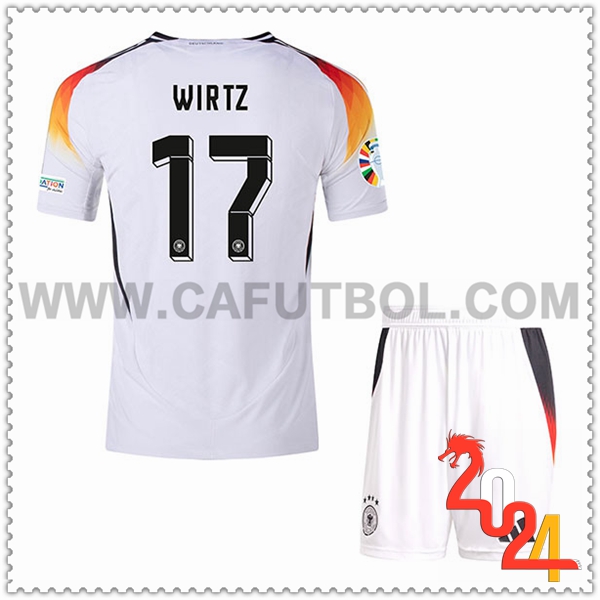 Primera Camiseta Equipo Alemania WIRTZ #17 Ninos 2024 2025