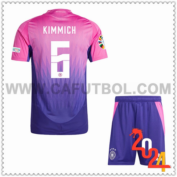 Segunda Camiseta Equipo Alemania KIMMICH #6 Ninos 2024 2025
