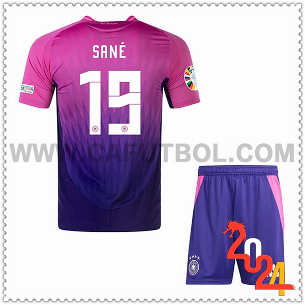 Segunda Camiseta Equipo Alemania SANE #19 Ninos 2024 2025