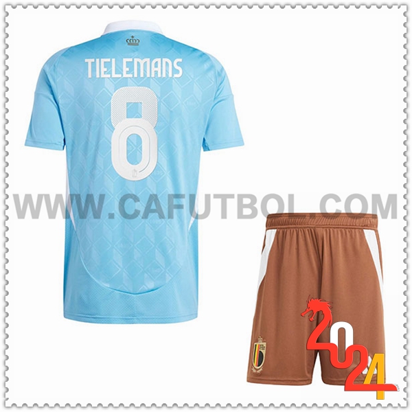 Segunda Camiseta Equipo Belgica TIELEMANS #8 Ninos 2024 2025
