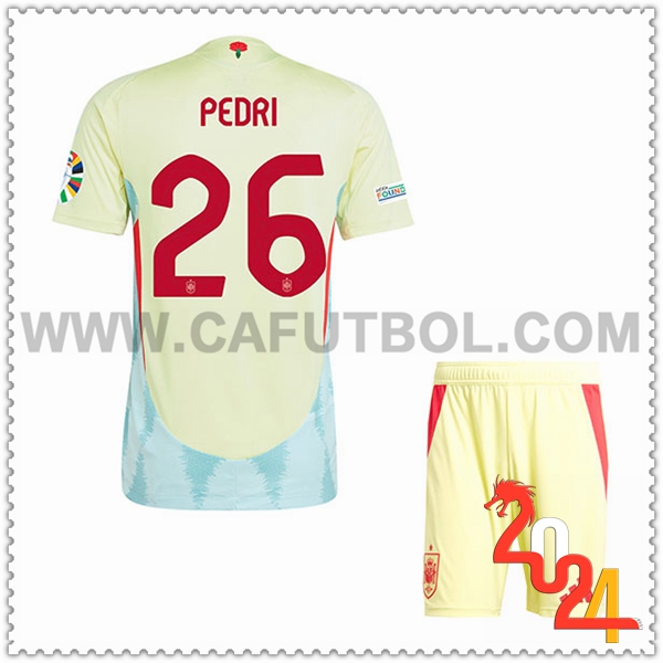 Segunda Camiseta Equipo Espana PEDRI #26 Ninos 2024 2025