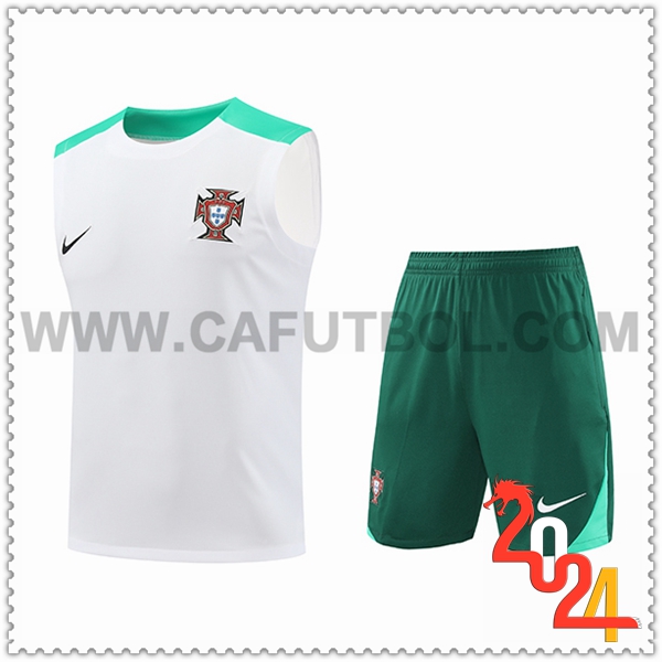 Camiseta Entrenamiento sin mangas Portugal Blanco/Verde 2024 2025