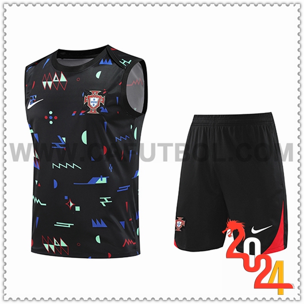 Camiseta Entrenamiento sin mangas Portugal Negro 2024 2025