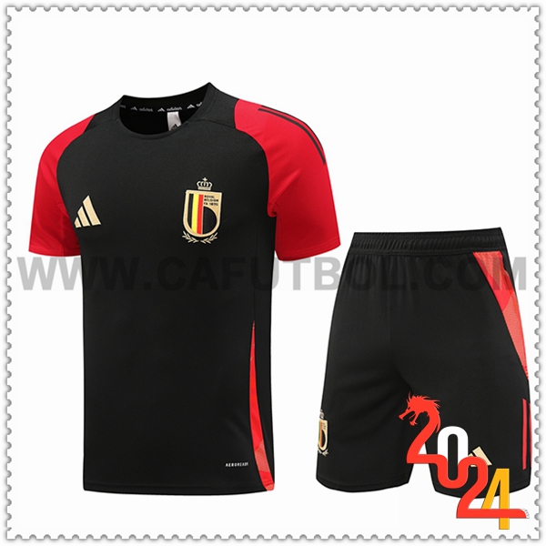 Camiseta Entrenamiento Bélgica Negro/Rojo 2024 2025