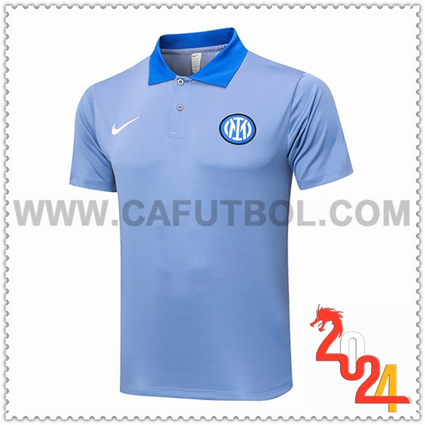Camiseta Polo Inter Milan Azul/Gris 2024 2025