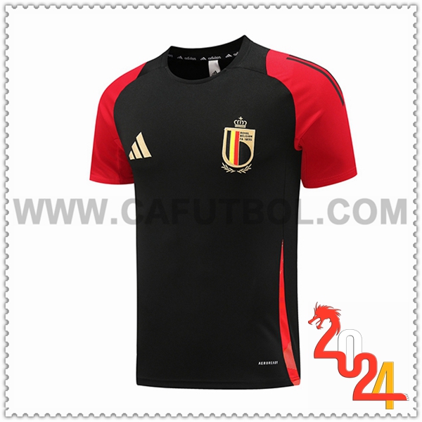 Camiseta Entrenamiento Bélgica Negro/Rojo 2024 2025