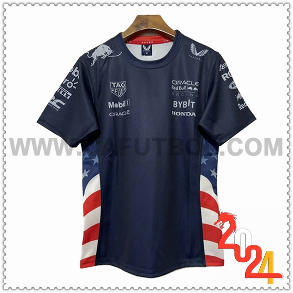 Camiseta de manga corta F1 RedBull Racing Team Azul/Blanco/Rojo 2024