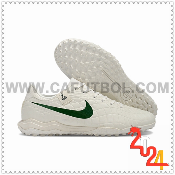 Nike Zapatos Futbol Tiempo Legend X Academy TF Blanco/Verde -02