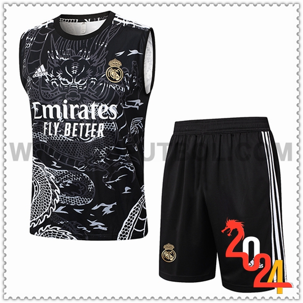 Camiseta Entrenamiento sin mangas Real Madrid Negro/Blanco 2024 2025