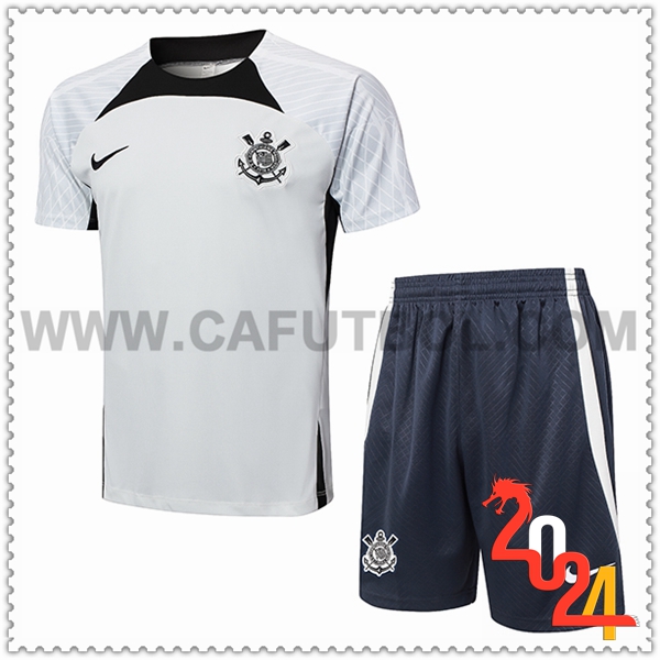 Camiseta Entrenamiento Corinthians Gris/Negro 2024 2025