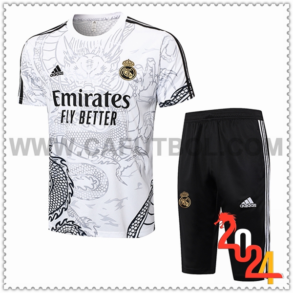 Camiseta Entrenamiento Real Madrid Blanco/Negro 2024 2025