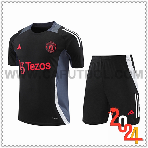 Camiseta Entrenamiento Manchester United Negro/Gris 2024 2025