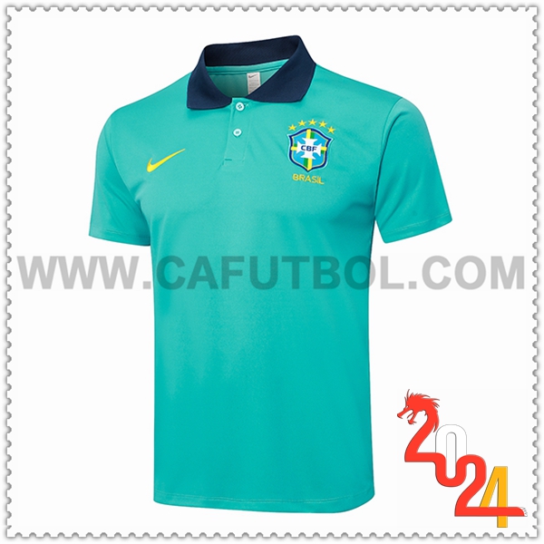 Camiseta Polo Brasil Verde/Azul 2024 2025