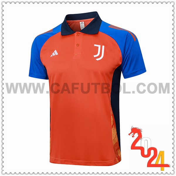 Camiseta Polo Juventus Naranja/Azul 2024 2025