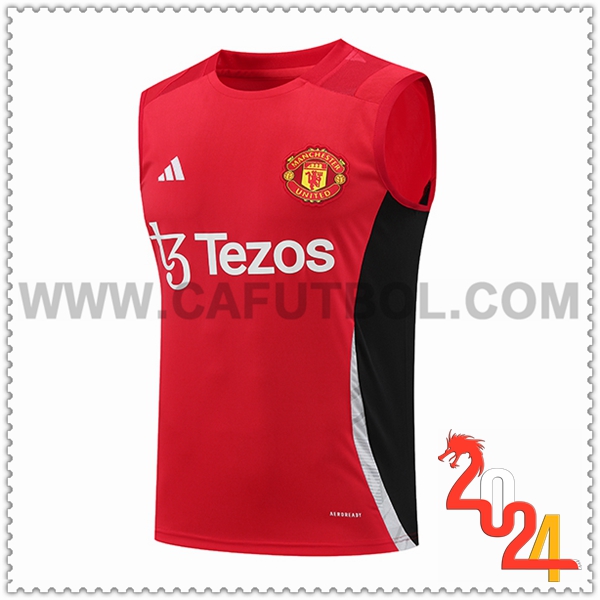 Chalecos De Futbol Manchester United Rojo/Negro 2024 2025 -02