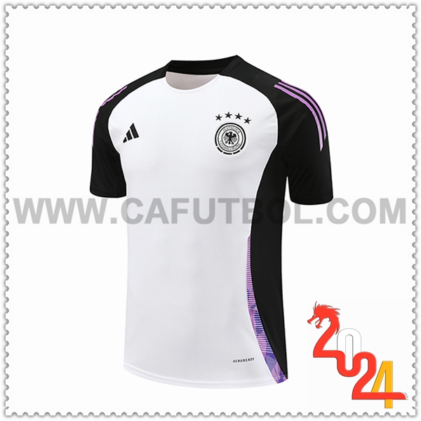 Camiseta Entrenamiento Alemania Blanco/Negro/Violeta 2024 2025