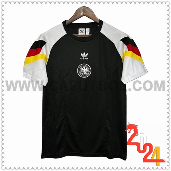 Camiseta Entrenamiento Alemania Negro/Blanco 2024 2025
