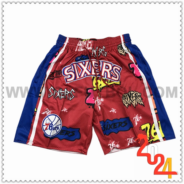 Cortos NBA Philadelphia 76ers 2024/25 Rojo/Violeta