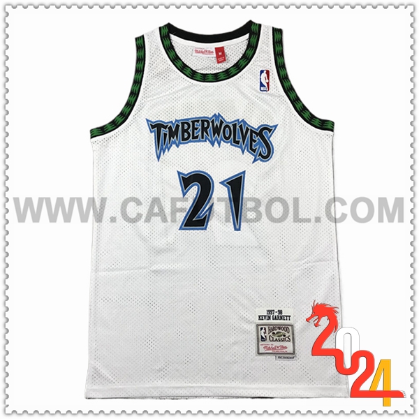 Camisetas NBA Minnesota Timberwolves (GARNETT #21) 2024/25 Blanco -02