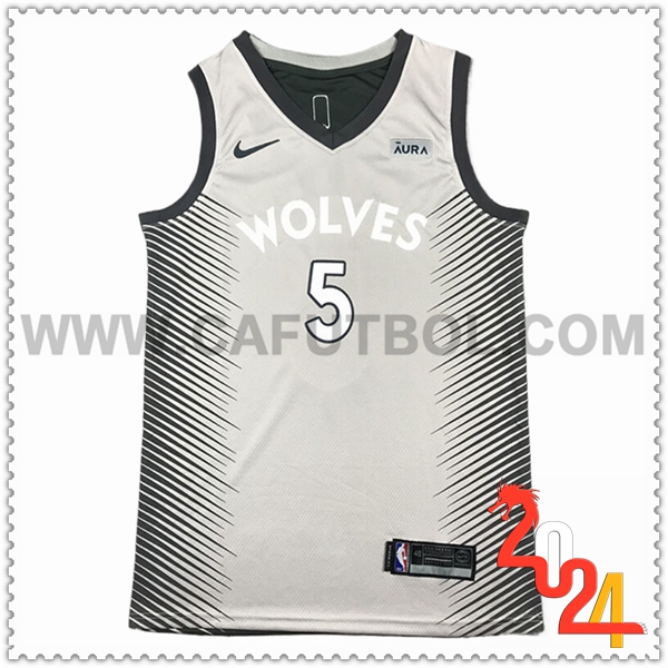 Camisetas NBA Minnesota Timberwolves (EDWARDS #5) 2024/25 Gris/Negro