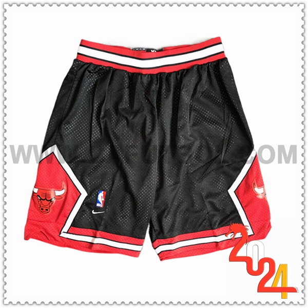 Cortos NBA Chicago Bulls 2024/25 Negro/Rojo