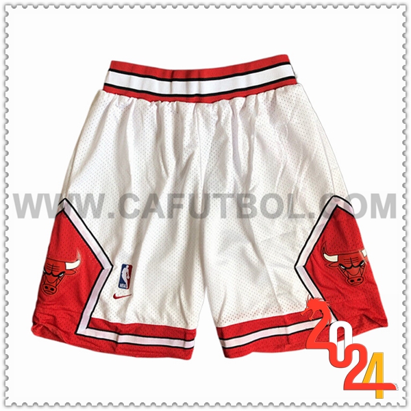 Cortos NBA Chicago Bulls 2024/25 Blanco/Rojo -03