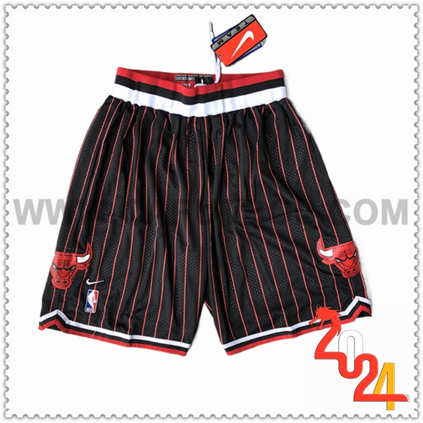 Cortos NBA Chicago Bulls 2024/25 Negro/Rojo -02