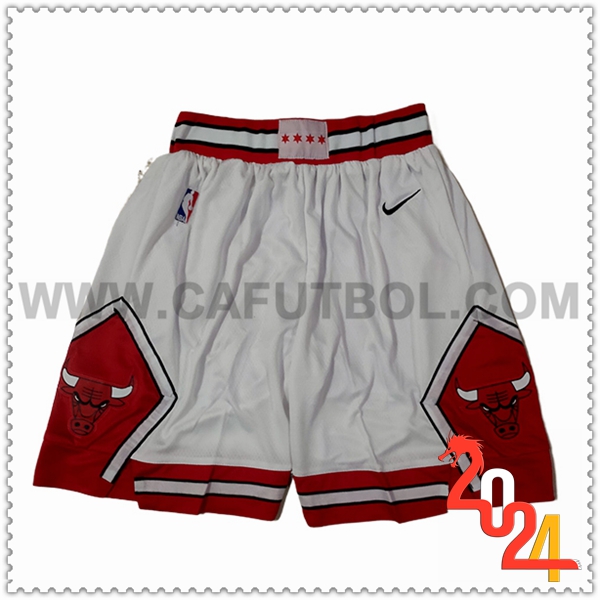 Cortos NBA Chicago Bulls 2024/25 Blanco/Rojo -02