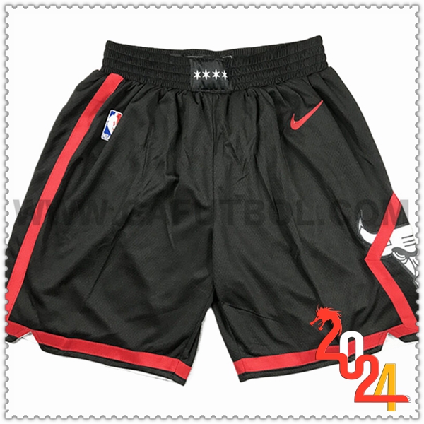 Cortos NBA Chicago Bulls 2024/25 Negro/Rojo -03